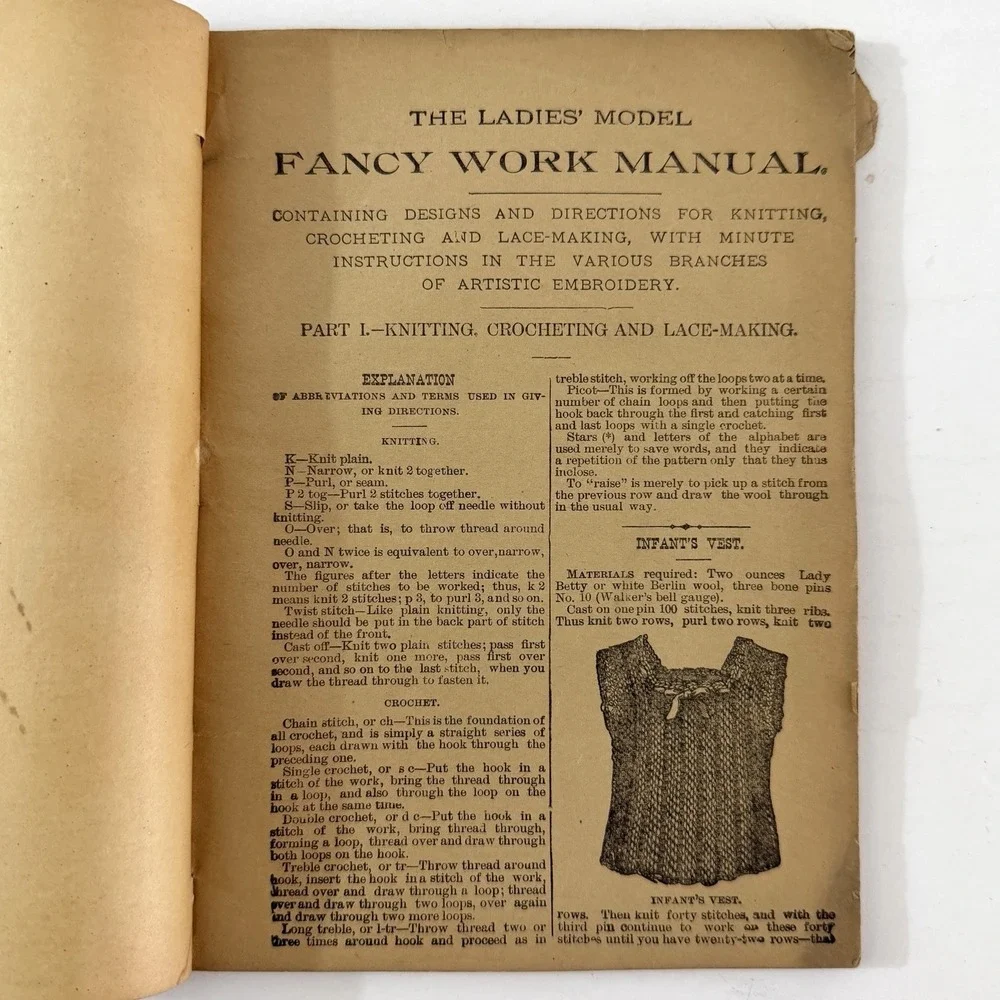 1893 Ladies Model Fancy Work Manual F.M. Lupton Victorian Knitting Crochet Lace